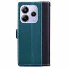For Redmi Note 14 5G Embossed Two-Color Leather Phone Case(Black Green) - 3