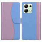 For Redmi Note 13 4G Embossed Two-Color Leather Phone Case(Pink Blue) - 1