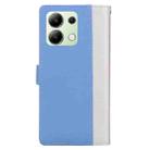 For Redmi Note 13 4G Embossed Two-Color Leather Phone Case(White Blue) - 3