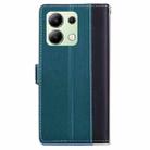 For Redmi Note 13 4G Embossed Two-Color Leather Phone Case(Black Green) - 3