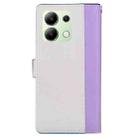For Redmi Note 13 4G Embossed Two-Color Leather Phone Case(Purple White) - 3