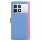 For Redmi K70E / Poco X6 Pro Embossed Two-Color Leather Phone Case(Pink Blue) - 3