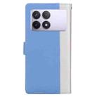 For Redmi K70E / Poco X6 Pro Embossed Two-Color Leather Phone Case(White Blue) - 3