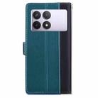 For Redmi K70E / Poco X6 Pro Embossed Two-Color Leather Phone Case(Black Green) - 3