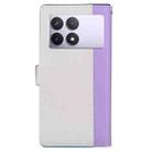 For Redmi K70E / Poco X6 Pro Embossed Two-Color Leather Phone Case(Purple White) - 3