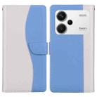 For Redmi Note 13 Pro+ Embossed Two-Color Leather Phone Case(White Blue) - 1