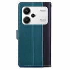 For Redmi Note 13 Pro+ Embossed Two-Color Leather Phone Case(Black Green) - 3