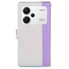 For Redmi Note 13 Pro+ Embossed Two-Color Leather Phone Case(Purple White) - 3