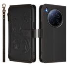 For Tecno Camon 40 Premier Butterfly Love Flower Multi-card Zipper Wallet Leather Phone Case(Black) - 2