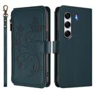 For Tecno Camon 40 4G Butterfly Love Flower Multi-card Zipper Wallet Leather Phone Case(Dark Green) - 2