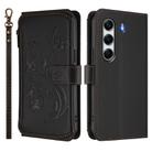 For Tecno Camon 40 4G Butterfly Love Flower Multi-card Zipper Wallet Leather Phone Case(Black) - 2