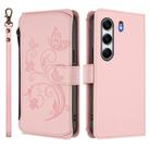 For Tecno Camon 40 4G Butterfly Love Flower Multi-card Zipper Wallet Leather Phone Case(Pink) - 2