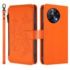 For Tecno Camon 30S / 30S Pro Butterfly Love Flower Multi-card Zipper Wallet Leather Phone Case(Orange) - 2