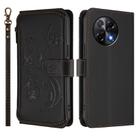 For Tecno Camon 30S / 30S Pro Butterfly Love Flower Multi-card Zipper Wallet Leather Phone Case(Black) - 2