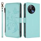 For Tecno Camon 30S / 30S Pro Butterfly Love Flower Multi-card Zipper Wallet Leather Phone Case(Mint Green) - 2