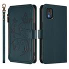For Tecno Pop 6C Butterfly Love Flower Multi-card Zipper Wallet Leather Phone Case(Dark Green) - 2