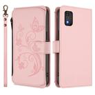 For Tecno Pop 6C Butterfly Love Flower Multi-card Zipper Wallet Leather Phone Case(Pink) - 2