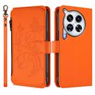 For Tecno Camon 30 Premier Butterfly Love Flower Multi-card Zipper Wallet Leather Phone Case(Orange) - 2