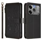 For Tecno Pova 6 5G / 6 Pro 5G Butterfly Love Flower Multi-card Zipper Wallet Leather Phone Case(Black) - 2