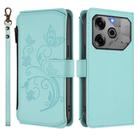 For Tecno Pova 6 5G / 6 Pro 5G Butterfly Love Flower Multi-card Zipper Wallet Leather Phone Case(Mint Green) - 2