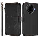 For Tecno Camon 30 Pro 5G Butterfly Love Flower Multi-card Zipper Wallet Leather Phone Case(Black) - 2