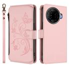 For Tecno Camon 30 Pro 5G Butterfly Love Flower Multi-card Zipper Wallet Leather Phone Case(Pink) - 2