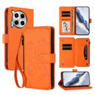 For Tecno Camon 30 4G / 5G Butterfly Love Flower Multi-card Zipper Wallet Leather Phone Case(Orange) - 1