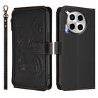 For Tecno Camon 30 4G / 5G Butterfly Love Flower Multi-card Zipper Wallet Leather Phone Case(Black) - 2