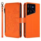 For Tecno Pova 5 Pro 5G Butterfly Love Flower Multi-card Zipper Wallet Leather Phone Case(Orange) - 2