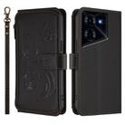 For Tecno Pova 5 Pro 5G Butterfly Love Flower Multi-card Zipper Wallet Leather Phone Case(Black) - 2