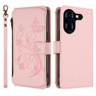 For Tecno Pova 5 Butterfly Love Flower Multi-card Zipper Wallet Leather Phone Case(Pink) - 2
