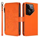 For Tecno Camon 20 Premier 5G Butterfly Love Flower Multi-card Zipper Wallet Leather Phone Case(Orange) - 2