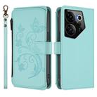 For Tecno Camon 20 Premier 5G Butterfly Love Flower Multi-card Zipper Wallet Leather Phone Case(Mint Green) - 2