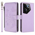 For Tecno Camon 20 Premier 5G Butterfly Love Flower Multi-card Zipper Wallet Leather Phone Case(Light Purple) - 2