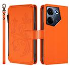 For Tecno Camon 20 4G / 20 Pro 4G Butterfly Love Flower Multi-card Zipper Wallet Leather Phone Case(Orange) - 2