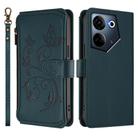 For Tecno Camon 20 4G / 20 Pro 4G Butterfly Love Flower Multi-card Zipper Wallet Leather Phone Case(Dark Green) - 2