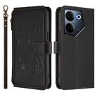 For Tecno Camon 20 4G / 20 Pro 4G Butterfly Love Flower Multi-card Zipper Wallet Leather Phone Case(Black) - 2