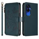 For Tecno Pova 4 Pro Butterfly Love Flower Multi-card Zipper Wallet Leather Phone Case(Dark Green) - 2