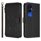 For Tecno Pova 4 Pro Butterfly Love Flower Multi-card Zipper Wallet Leather Phone Case(Black) - 2