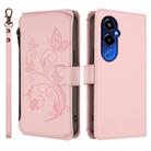 For Tecno Pova 4 Pro Butterfly Love Flower Multi-card Zipper Wallet Leather Phone Case(Pink) - 2