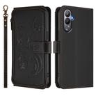 For Tecno Pova 4 Butterfly Love Flower Multi-card Zipper Wallet Leather Phone Case(Black) - 2