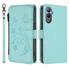 For Tecno Pova 4 Butterfly Love Flower Multi-card Zipper Wallet Leather Phone Case(Mint Green) - 2