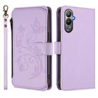 For Tecno Pova 4 Butterfly Love Flower Multi-card Zipper Wallet Leather Phone Case(Light Purple) - 2