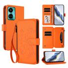 For Tecno Camon 19 / 19 Pro 5G Butterfly Love Flower Multi-card Zipper Wallet Leather Phone Case(Orange) - 1