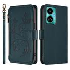 For Tecno Camon 19 / 19 Pro 5G Butterfly Love Flower Multi-card Zipper Wallet Leather Phone Case(Dark Green) - 2