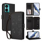 For Tecno Camon 19 / 19 Pro 5G Butterfly Love Flower Multi-card Zipper Wallet Leather Phone Case(Black) - 1