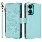 For Tecno Camon 19 / 19 Pro 5G Butterfly Love Flower Multi-card Zipper Wallet Leather Phone Case(Mint Green) - 2