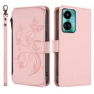 For Tecno Camon 19 / 19 Pro 5G Butterfly Love Flower Multi-card Zipper Wallet Leather Phone Case(Pink) - 2
