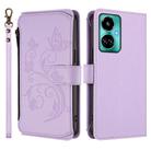 For Tecno Camon 19 / 19 Pro 5G Butterfly Love Flower Multi-card Zipper Wallet Leather Phone Case(Light Purple) - 2