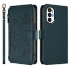 For Tecno Pova 3 Butterfly Love Flower Multi-card Zipper Wallet Leather Phone Case(Dark Green) - 2